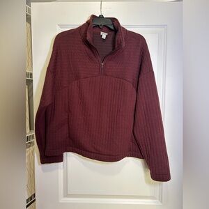 A New Day Maroon Ribbed Pullover